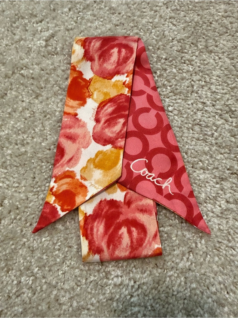Coach Floral Mod C Silk Scarf/Bag Scarf NWOT